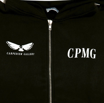 CLASSIC LOGO ZIP HOODIE /BLK