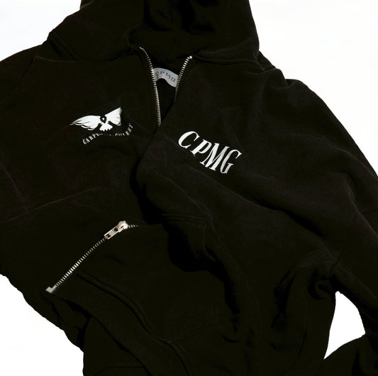 CLASSIC LOGO ZIP HOODIE /BLK